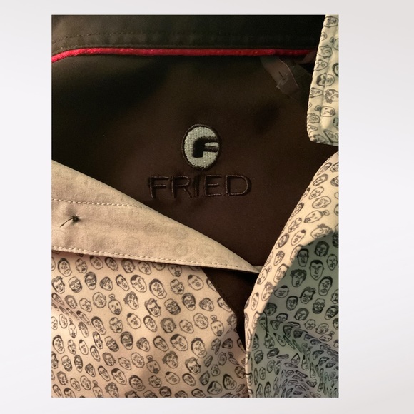 Fried Denim Mens Print Short Sleeve Shirt - Picture 2 of 9